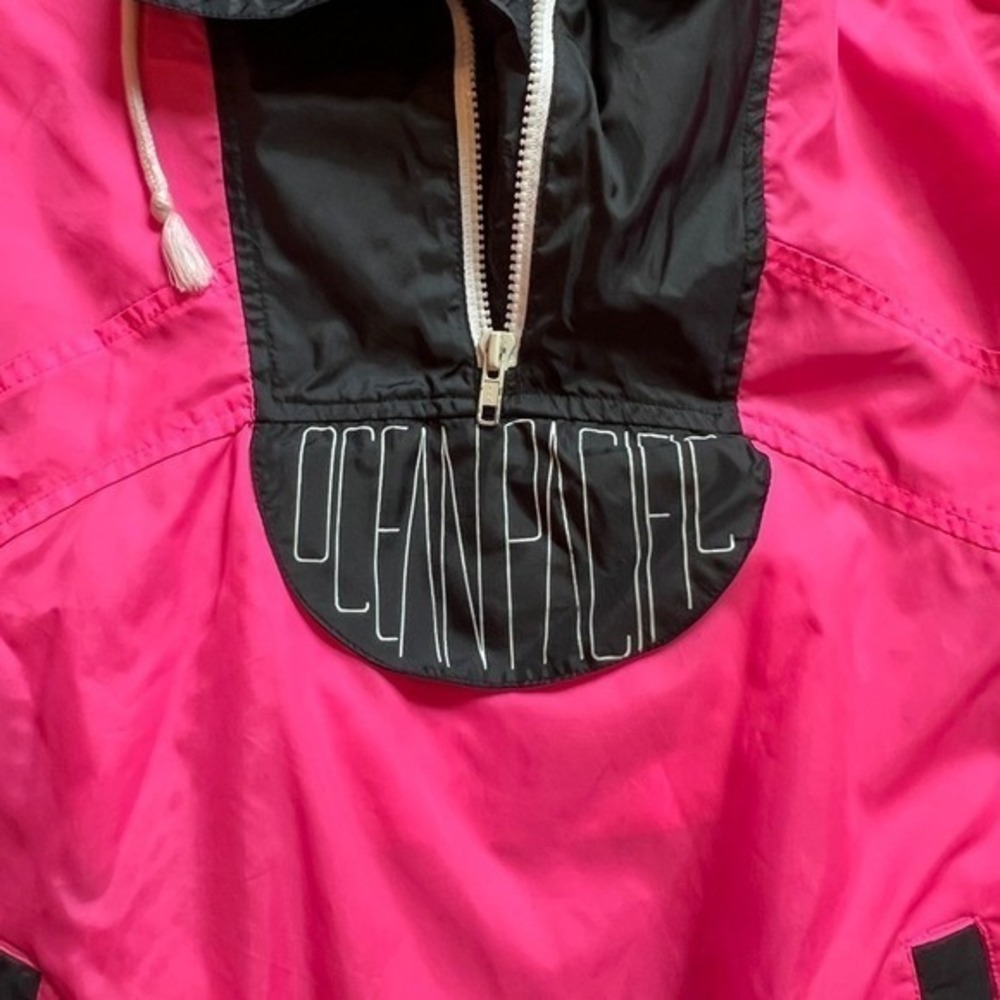 Vintage‎ 80s OP Ocean Pacific Neon Windbreaker Pullover Jacket Mens M Surf Skate